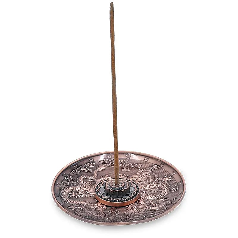 Incense burner Dragons copper colour